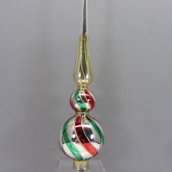Home For The Holiday Glass Tabletop Multi Color Finial Christmas Decor Silver. - Picture 2 of 9
